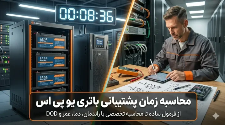 محاسبه زمان پشتیبانی باتری یو پی اس